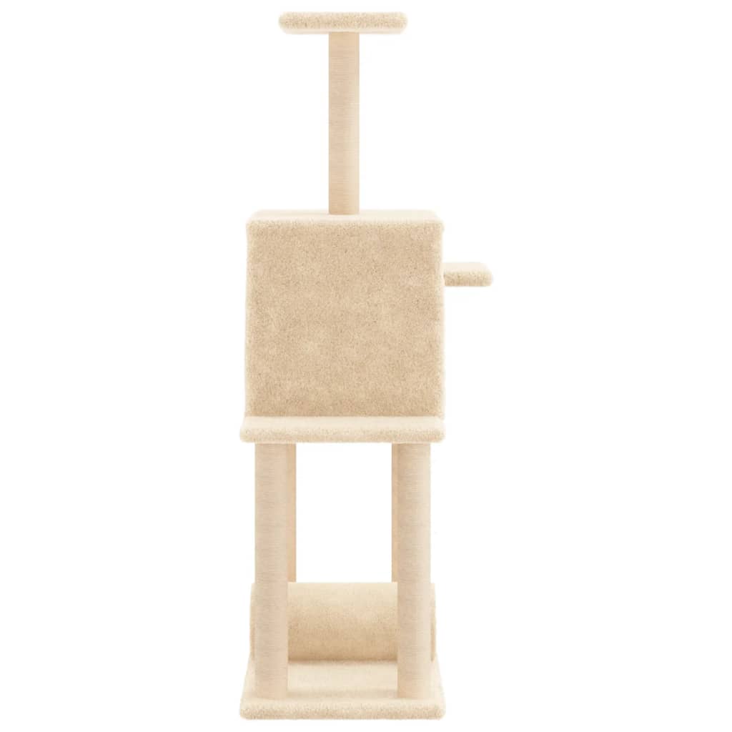 vidaXL Arbre à chat avec griffoirs en sisal crème 122 cm