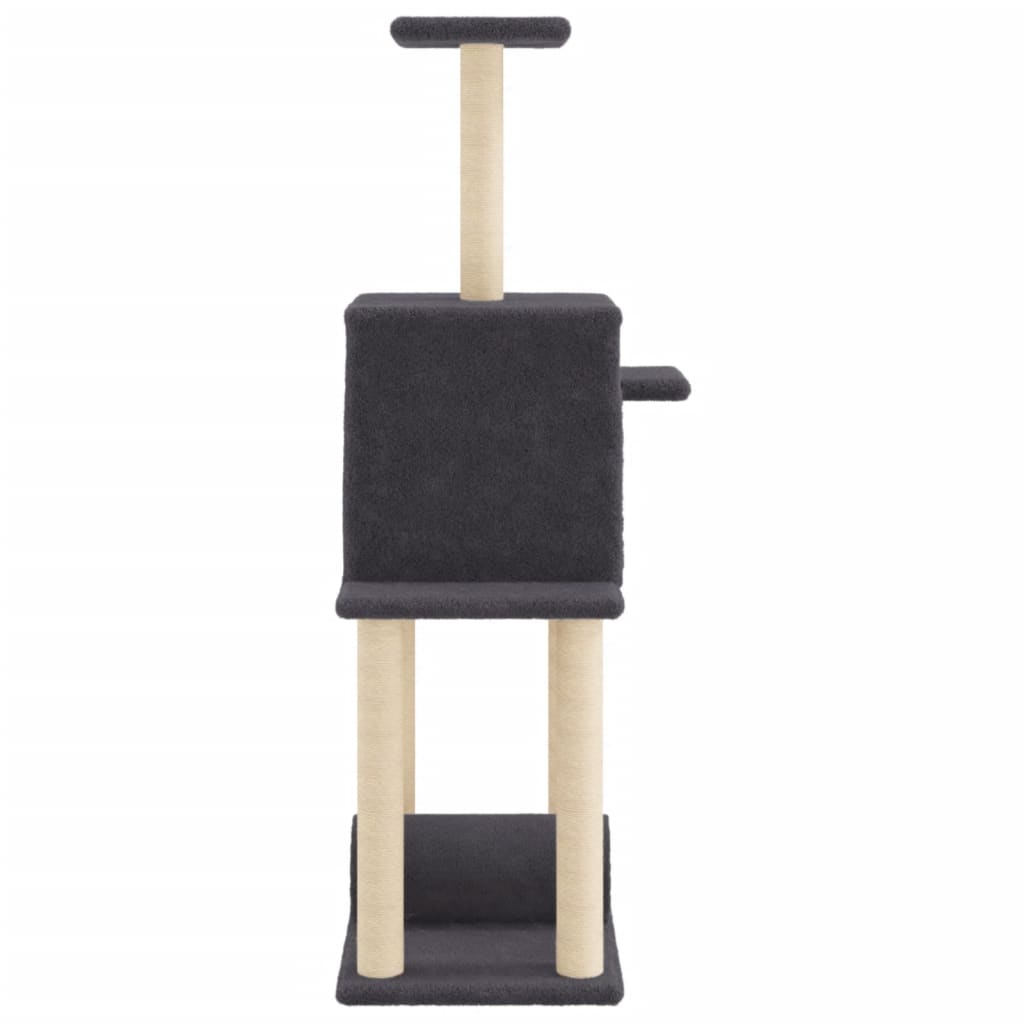 vidaXL Arbre à chat avec griffoirs en sisal gris foncé 122 cm