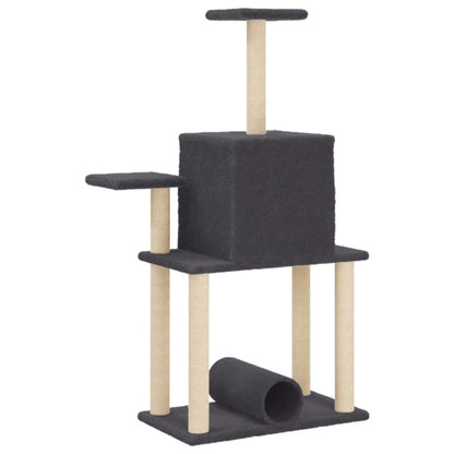 vidaXL Arbre à chat avec griffoirs en sisal gris foncé 122 cm