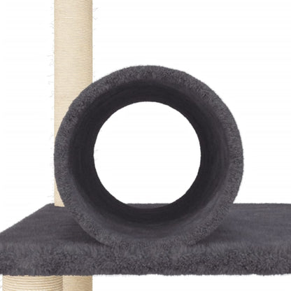 vidaXL Arbre à chat avec griffoirs en sisal gris foncé 136 cm