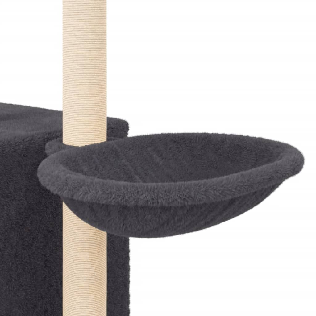 vidaXL Arbre à chat avec griffoirs en sisal Gris foncé 145 cm