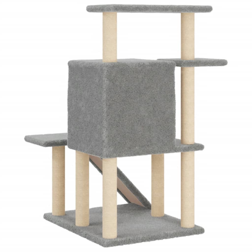 vidaXL Arbre à chat avec griffoirs en sisal gris clair 97 cm