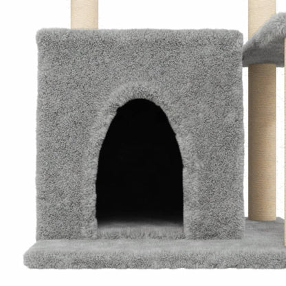 vidaXL Arbre à chat avec griffoirs en sisal Gris clair 83 cm