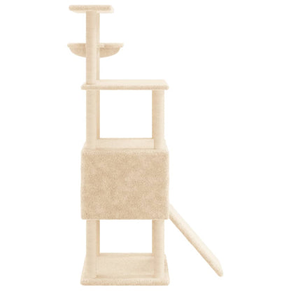 vidaXL Arbre à chat avec griffoirs en sisal Crème 153 cm