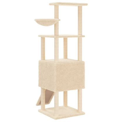 vidaXL Arbre à chat avec griffoirs en sisal Crème 153 cm