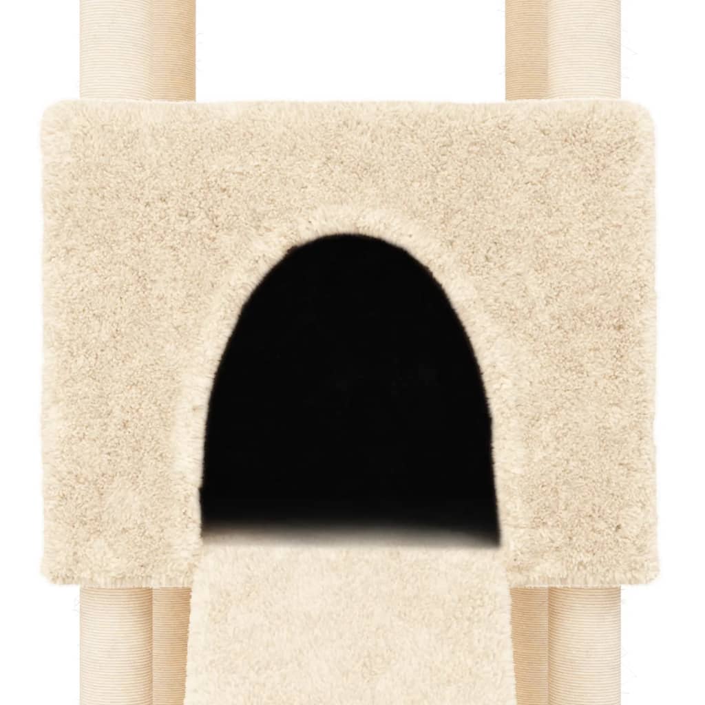 vidaXL Arbre à chat avec griffoirs en sisal Crème 153 cm