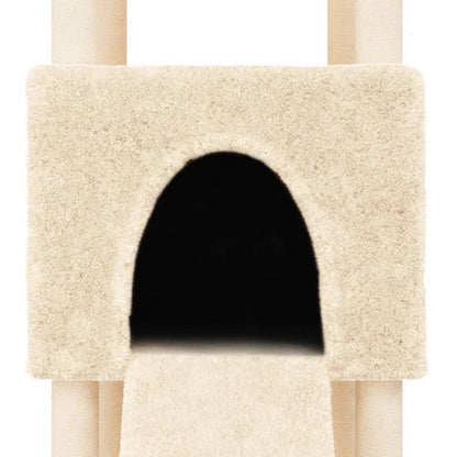 vidaXL Arbre à chat avec griffoirs en sisal Crème 153 cm