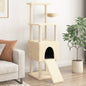 vidaXL Arbre à chat avec griffoirs en sisal Crème 153 cm