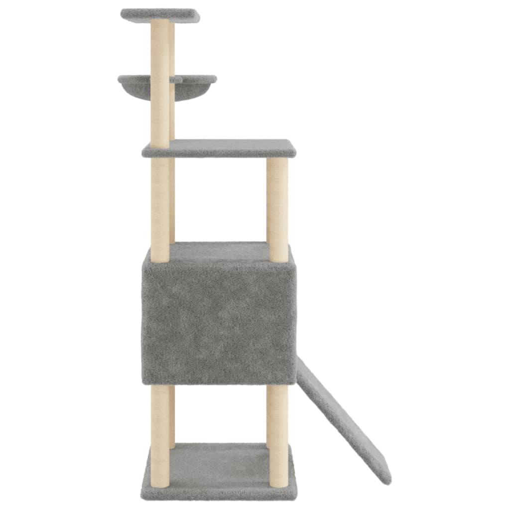 vidaXL Arbre à chat avec griffoirs en sisal Gris clair 153 cm
