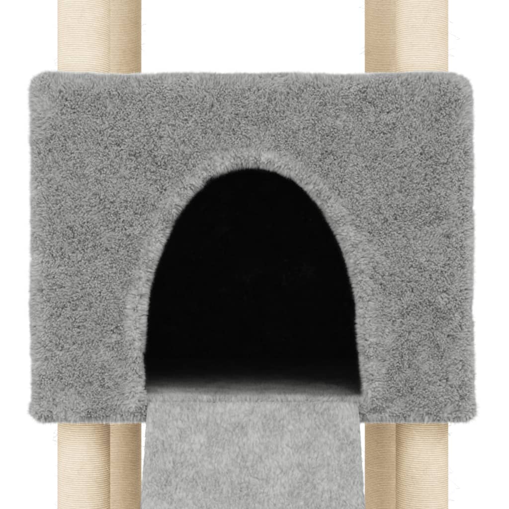 vidaXL Arbre à chat avec griffoirs en sisal Gris clair 153 cm