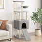 vidaXL Arbre à chat avec griffoirs en sisal Gris clair 153 cm