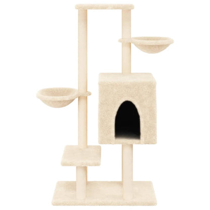 vidaXL Arbre à chat avec griffoirs en sisal crème 117 cm
