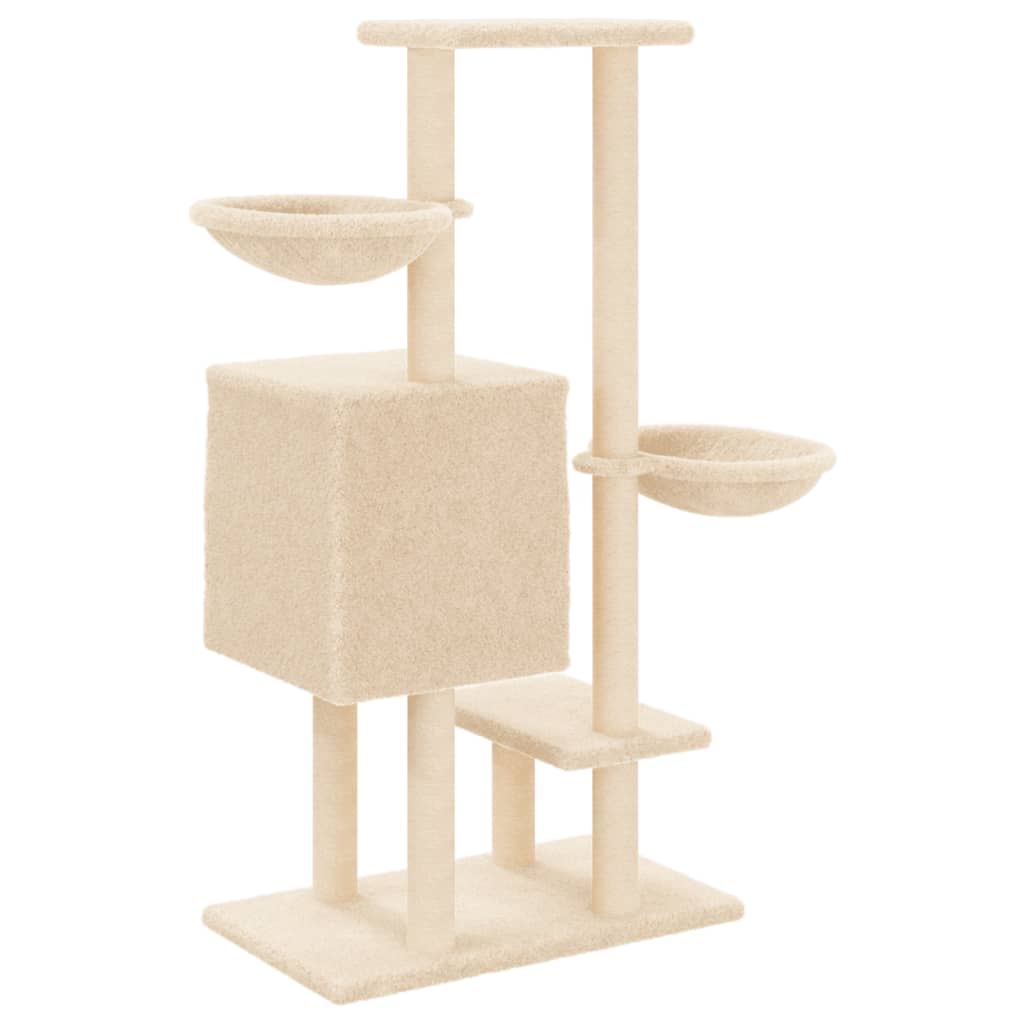 vidaXL Arbre à chat avec griffoirs en sisal crème 117 cm