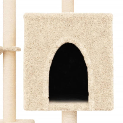 vidaXL Arbre à chat avec griffoirs en sisal crème 117 cm