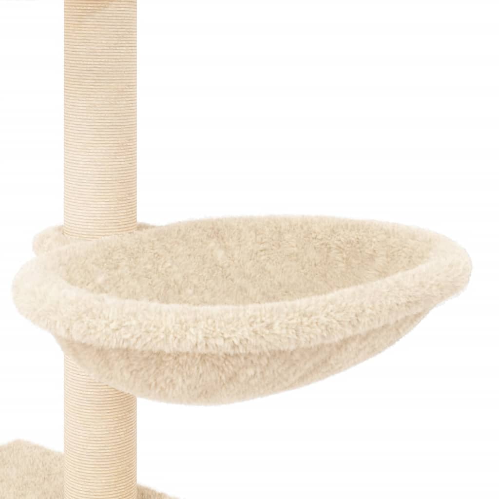 vidaXL Arbre à chat avec griffoirs en sisal crème 117 cm