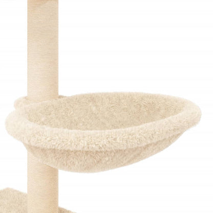 vidaXL Arbre à chat avec griffoirs en sisal crème 117 cm