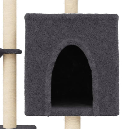 vidaXL Arbre à chat avec griffoirs en sisal gris foncé 117 cm