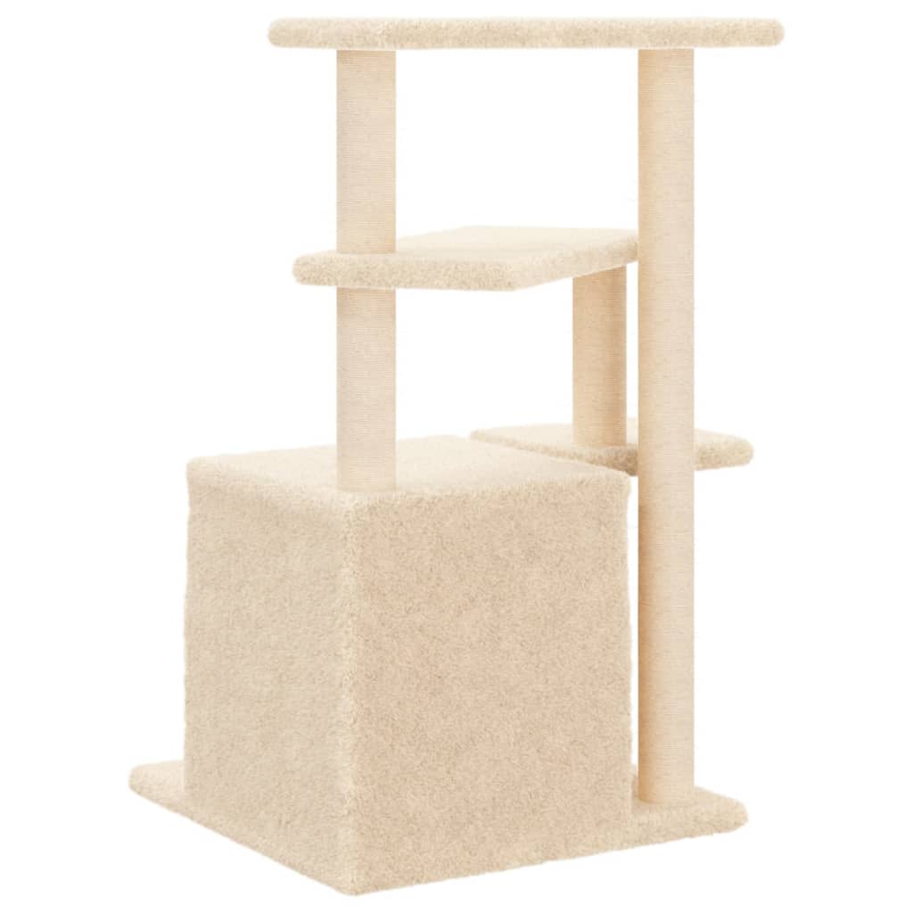 vidaXL Arbre à chat avec griffoirs en sisal crème 83,5 cm