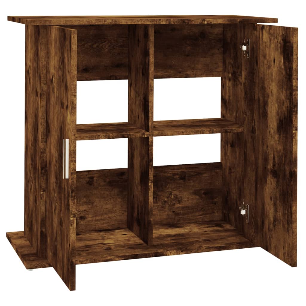 vidaXL Support pour aquarium chêne fumé 81x36x73 cm bois d'ingénierie