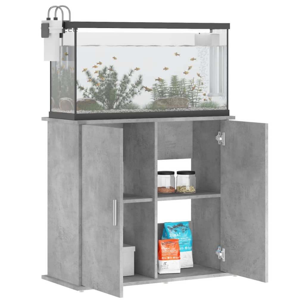 vidaXL Support pour aquarium gris béton 81x36x73 cm bois d'ingénierie
