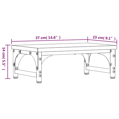 vidaXL Support de moniteur noir 37x23x14 cm bois d'ingénierie