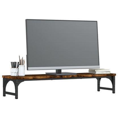 vidaXL Support de moniteur chêne fumé 85x23x15,5 cm bois d'ingénierie