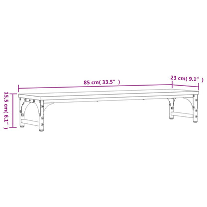 vidaXL Support de moniteur chêne fumé 85x23x15,5 cm bois d'ingénierie