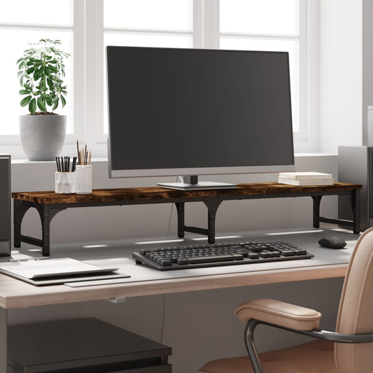 vidaXL Support de moniteur chêne fumé 105x23x15,5 cm bois d'ingénierie