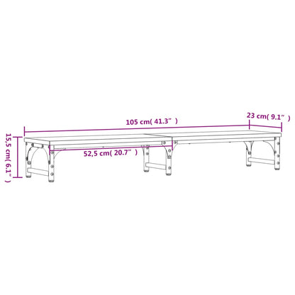 vidaXL Support moniteur chêne marron 105x23x15,5 cm bois d'ingénierie
