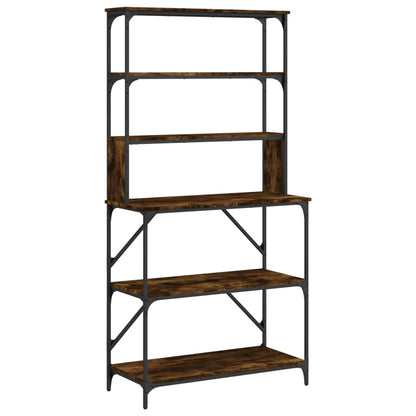 vidaXL Support de boulanger à 6 niveaux chêne fumé 90x40x180 cm
