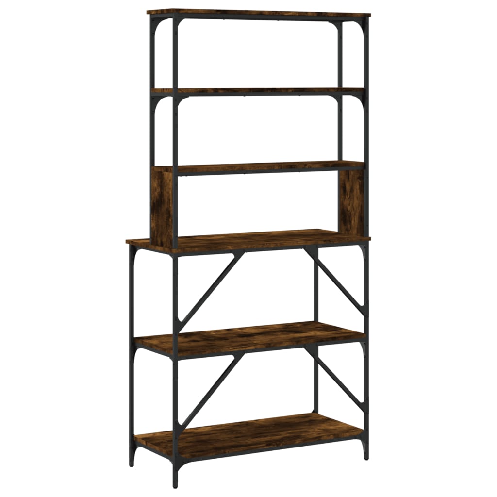 vidaXL Support de boulanger à 6 niveaux chêne fumé 90x40x180 cm
