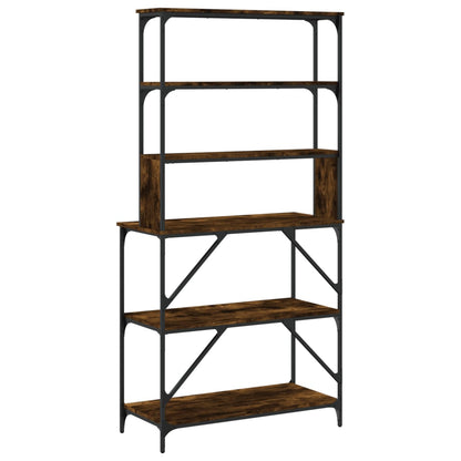 vidaXL Support de boulanger à 6 niveaux chêne fumé 90x40x180 cm