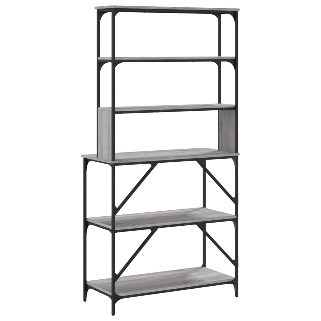 vidaXL Support de boulanger à 6 niveaux sonoma gris 90x40x180 cm