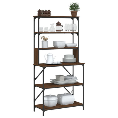 vidaXL Support de boulanger à 6 niveaux chêne marron 90x40x180 cm