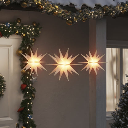 vidaXL Lumières de Noël avec LED 3 pcs pliable blanc
