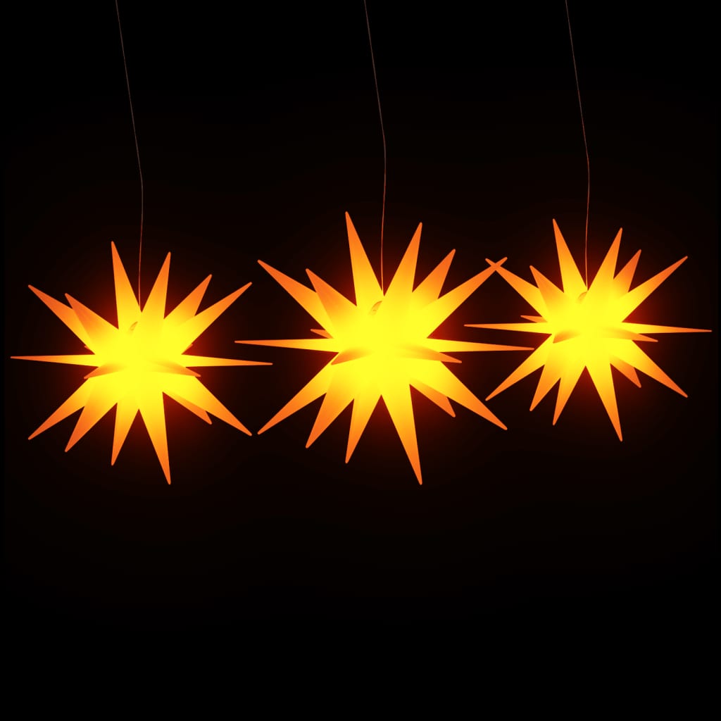 vidaXL Lumières de Noël avec LED 3 pcs pliable jaune