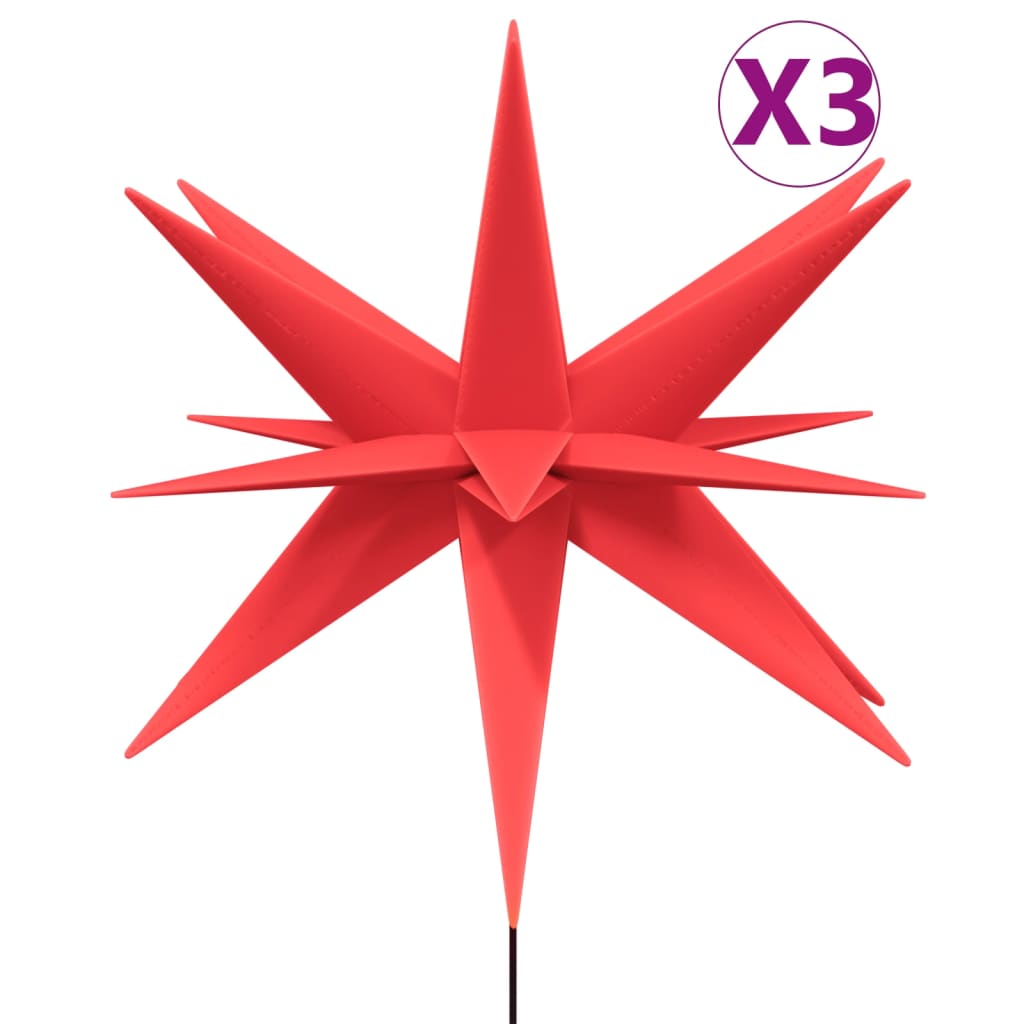 vidaXL Lumières de Noël avec piquets 3 pcs LED pliable rouge 35 cm