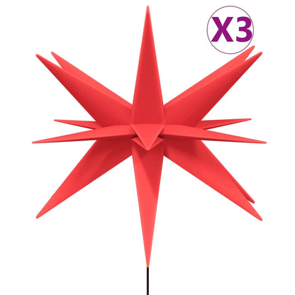 vidaXL Lumières de Noël avec piquets 3 pcs LED pliable rouge 35 cm