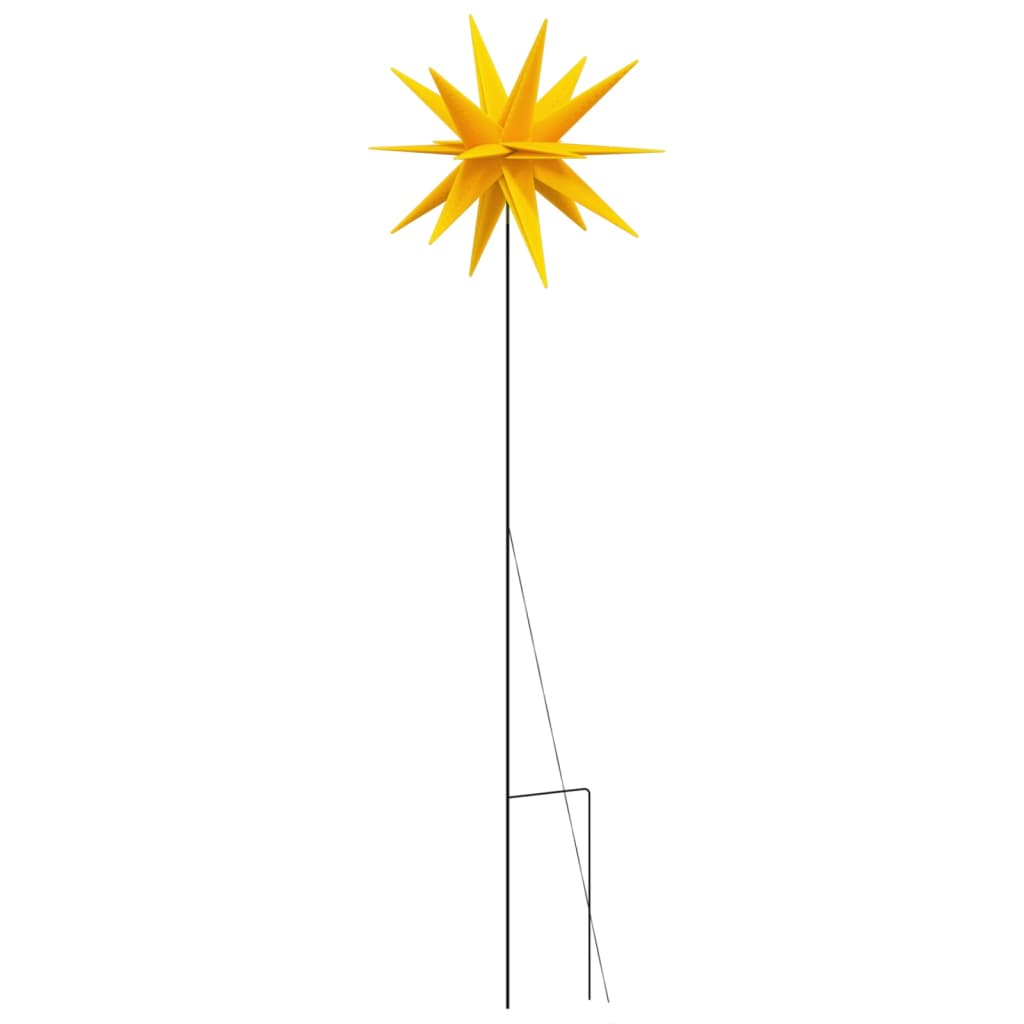 vidaXL Lumières de Noël avec piquets 3 pcs LED pliable jaune 35 cm