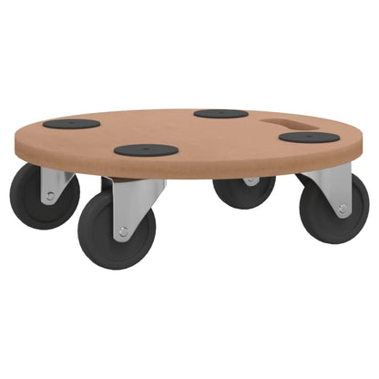 vidaXL Chariots sur roulettes 2 pcs rond bois d'ingénierie