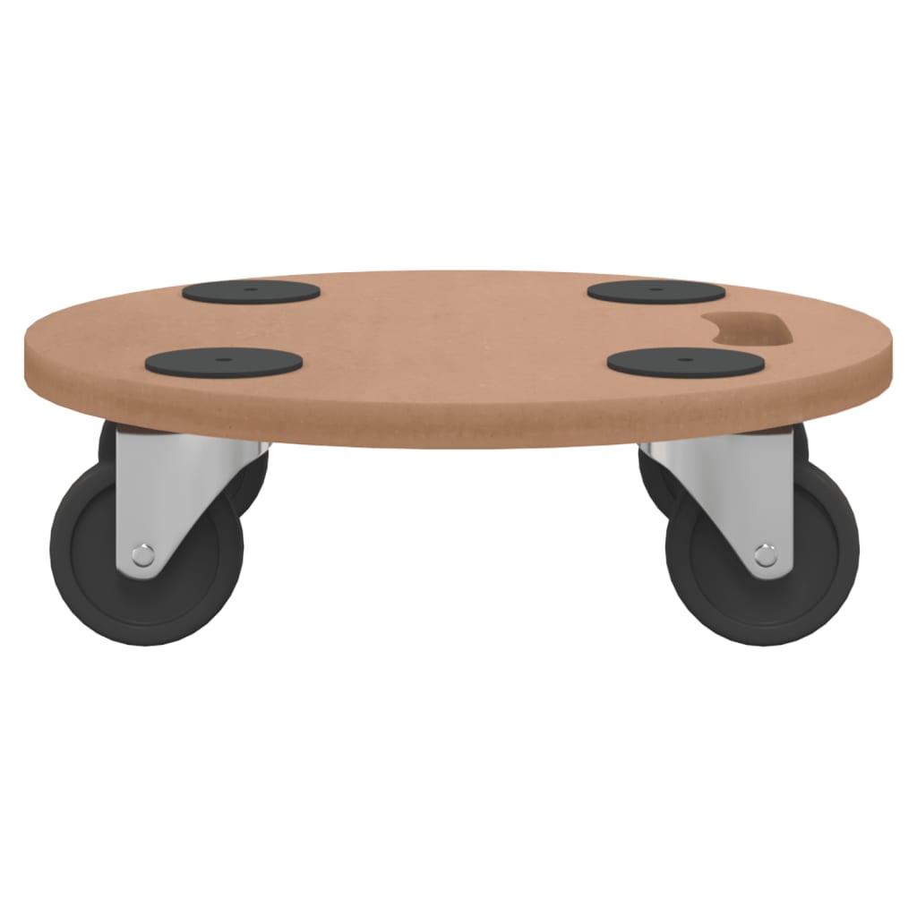 vidaXL Chariots sur roulettes 2 pcs rond bois d'ingénierie