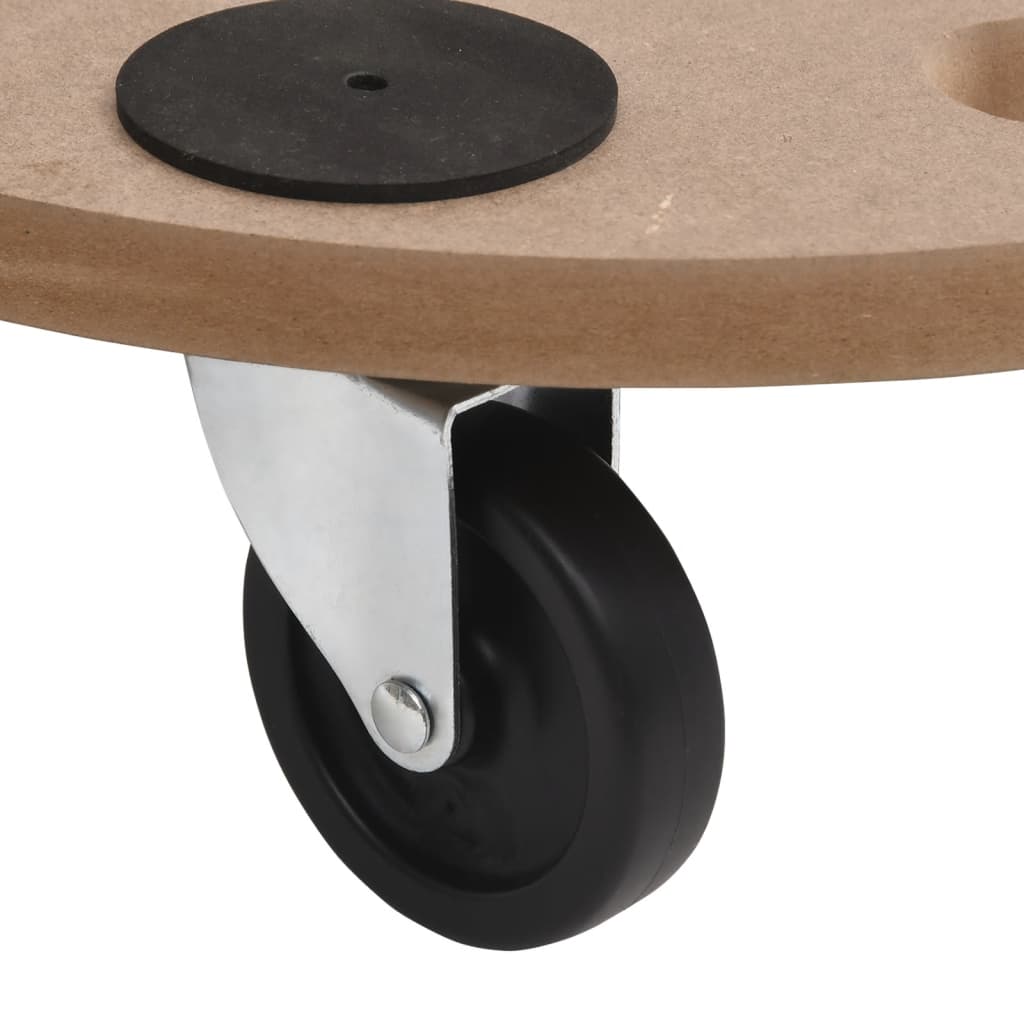 vidaXL Chariots sur roulettes 6 pcs rond bois d'ingénierie