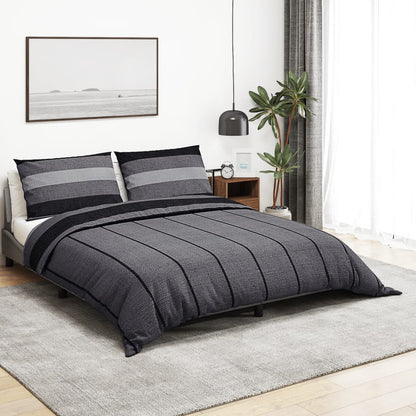 vidaXL Ensemble de housse de couette gris foncé 200x200 cm Coton