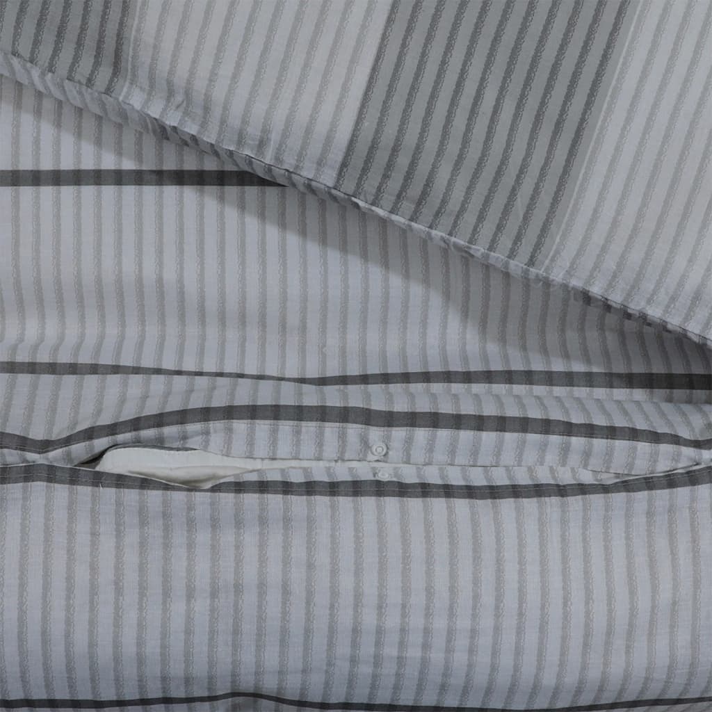 vidaXL Ensemble de housse de couette Gris 220x240 cm Coton