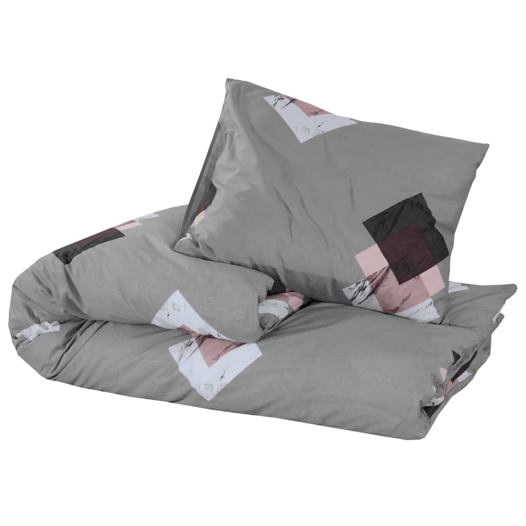 vidaXL Ensemble de housse de couette Gris 220x240 cm Coton