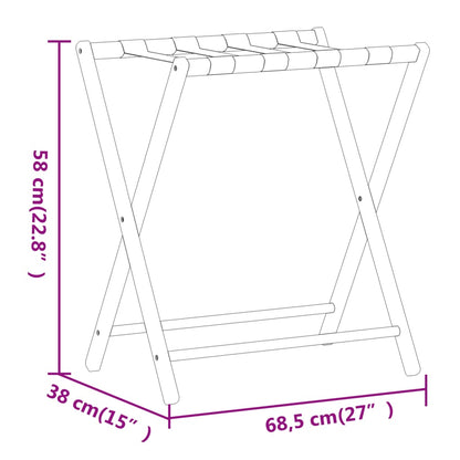 vidaXL Porte-bagages 68,5x38x58 cm bambou