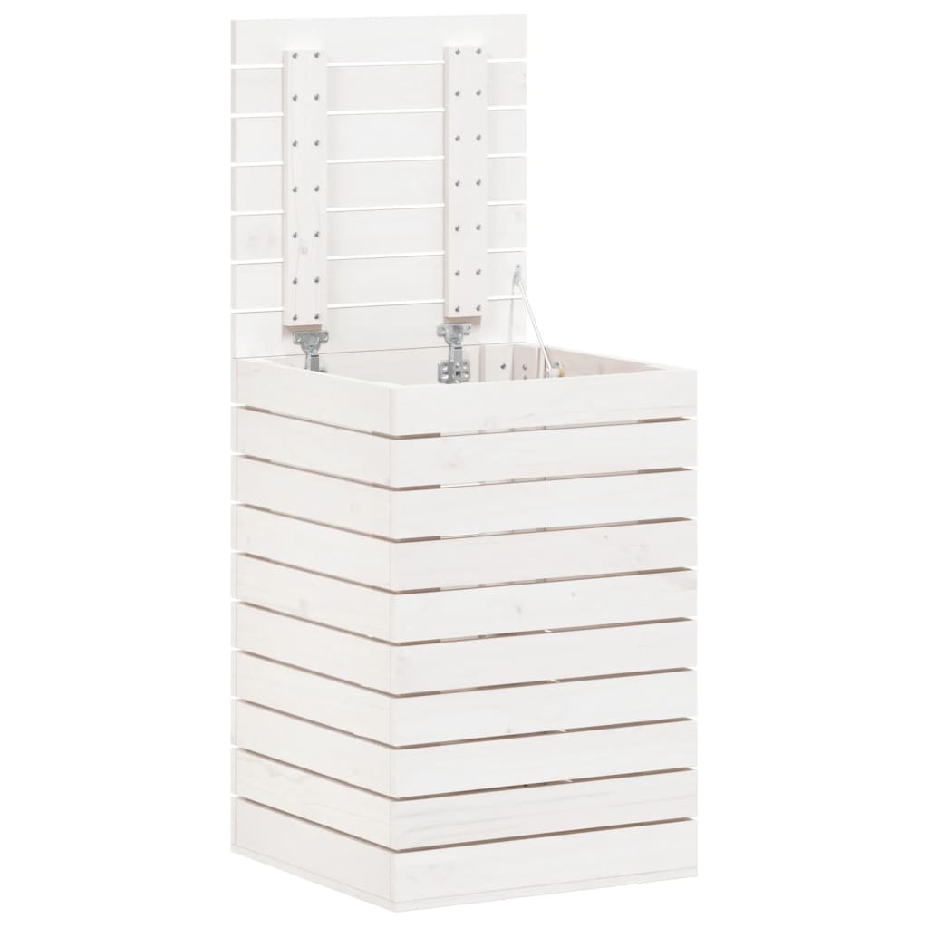 vidaXL Panier à linge blanc 44x44x66 cm bois massif de pin