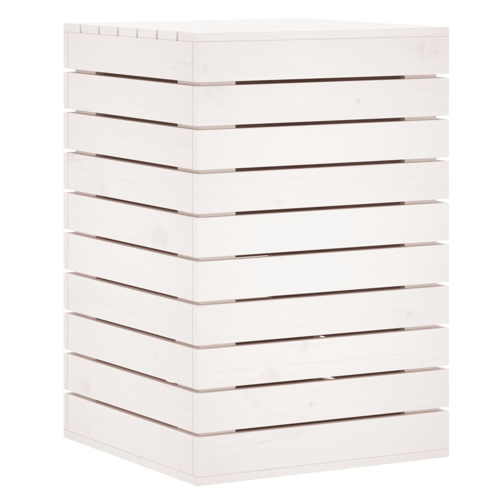 vidaXL Panier à linge blanc 44x44x66 cm bois massif de pin