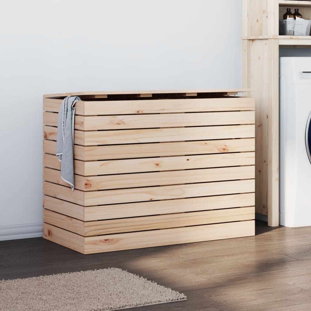 vidaXL Panier à linge 88,5x44x66 cm bois massif de pin