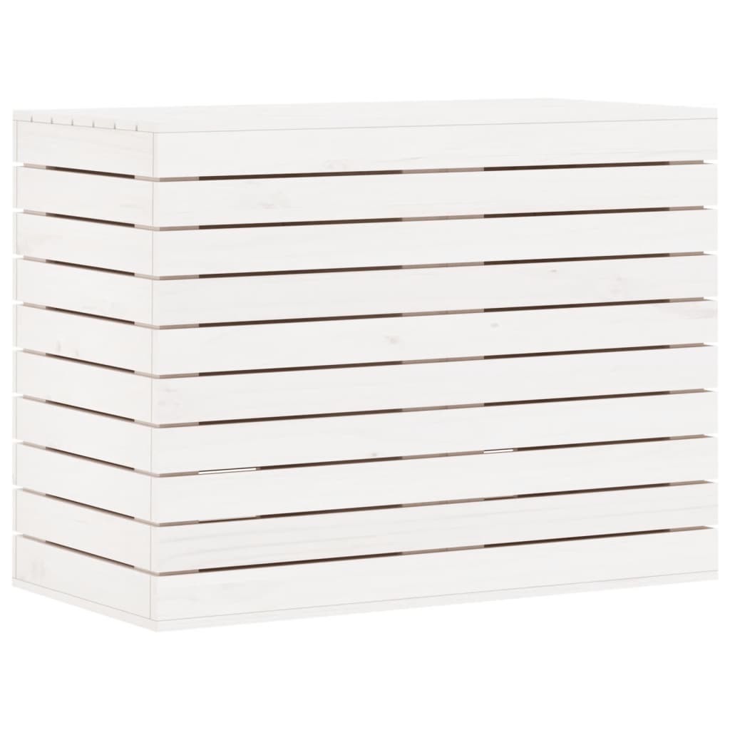 vidaXL Panier à linge blanc 88,5x44x66 cm bois massif de pin